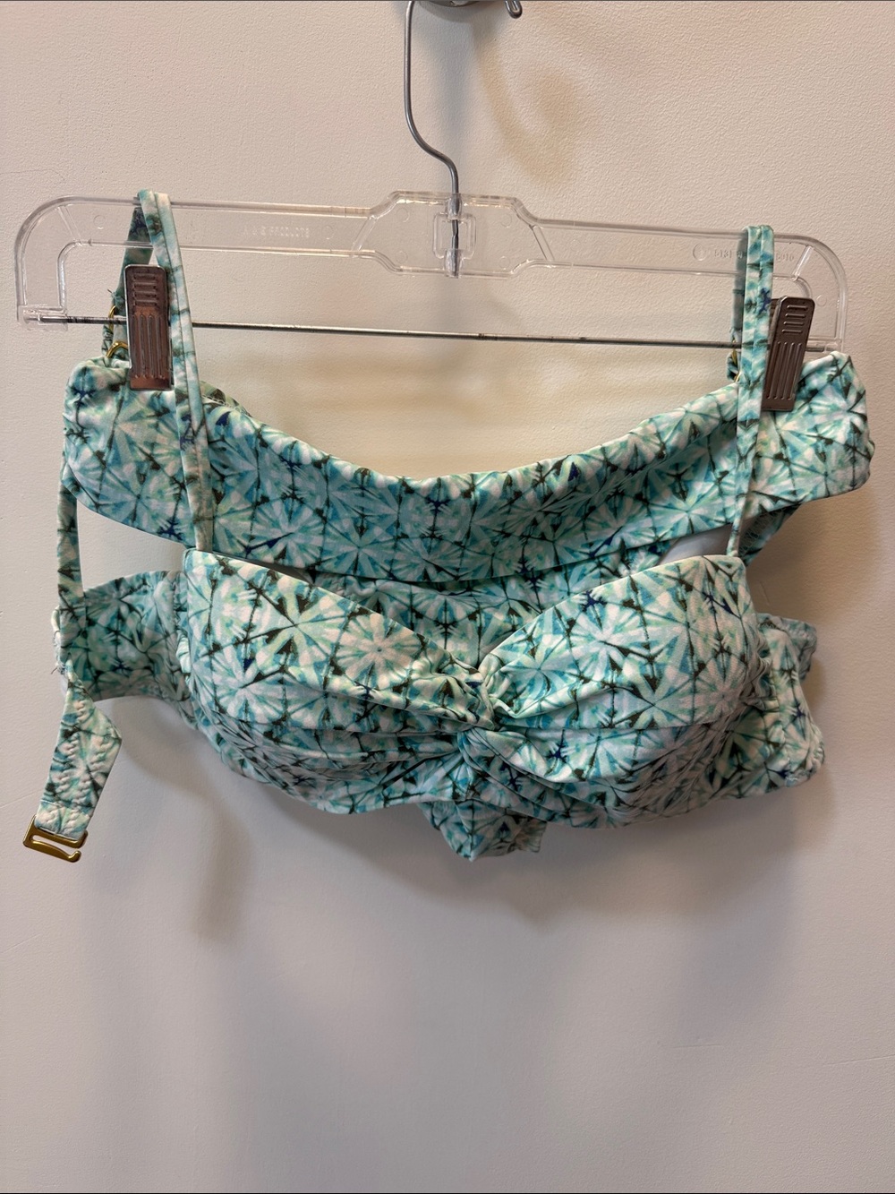 Helen Jon Aqua and White Geometric Bikini Bottom